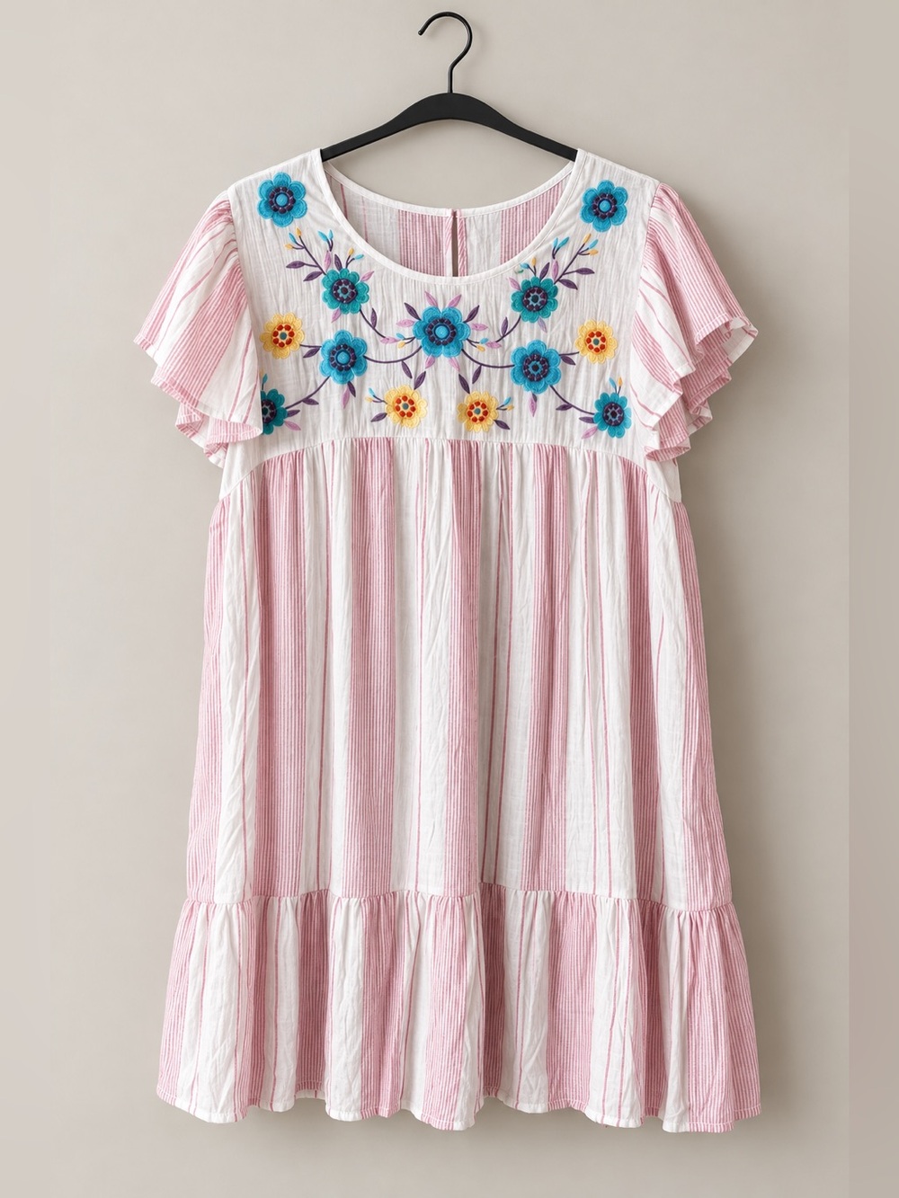 Perch Blu Pepper Pink Embroidered Dress NWT 1XL #1203-A